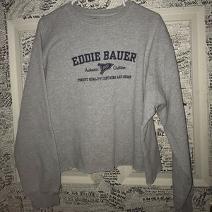 Eddie Bauer cut off crew neck sweatshirt.